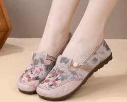 冰絲網紗繡花鞋