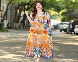 轻奢碎花連衣裙