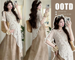 蕾絲疊穿連衣裙